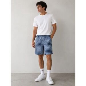 Fila Mens UPF 50+ Shorts Medium Light Blue Gray Plaid Golf NWT Casual